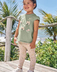 Conjunto de Bata em Meia Malha com Calça Legging em Malha Power 96202 Infanti Infantil Menina