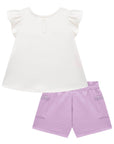 Conjunto de Bata em Meia Malha com Shorts em Jacquard Catarina 75460 Infanti