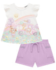 Conjunto de Bata em Meia Malha com Shorts em Jacquard Catarina 75460 Infanti