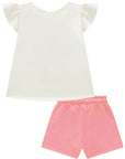 Conjunto de Bata em Meia Malha com Shorts em Moletom sem Pelúcia 94656 Infanti Infantil Menina