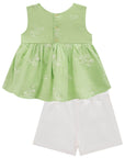 Conjunto de Bata em Tricoline Bordado com Shorts em Sarja Onix com Elastano 78223 Infanti