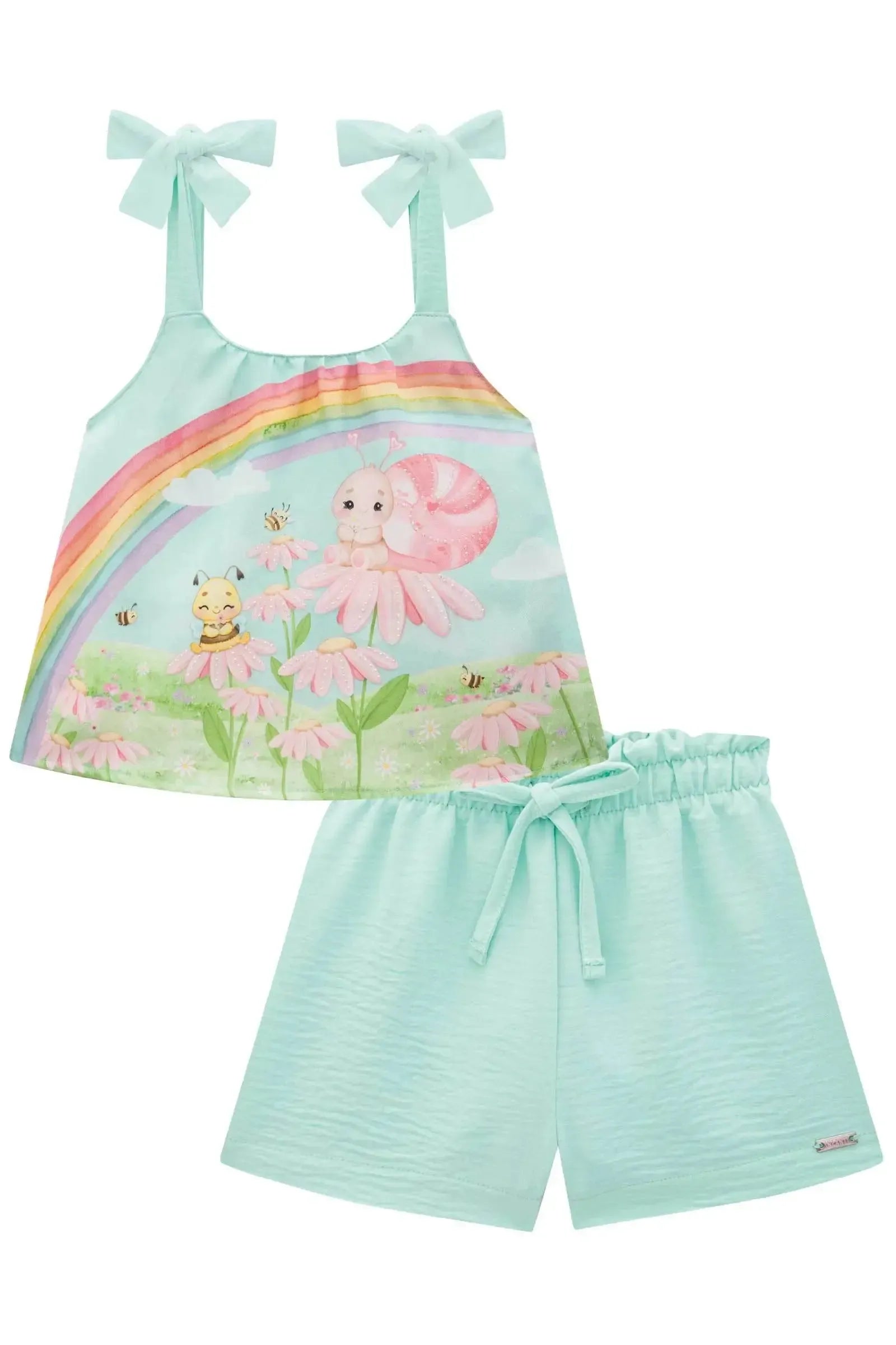 Conjunto de Bata em Visco Twill com Shorts em Alfaiataria Corsica 83973 Infanti Bebê Menina