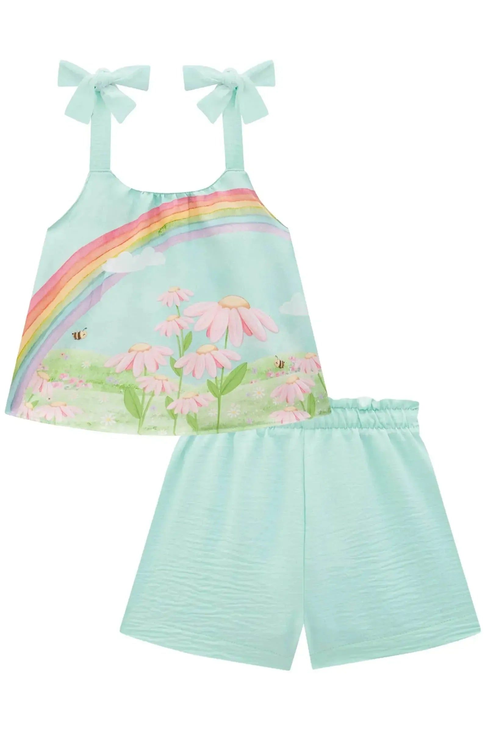 Conjunto de Bata em Visco Twill com Shorts em Alfaiataria Corsica 83973 Infanti Bebê Menina