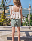 Conjunto de Bata em Viscose Bordado e Shorts em Sarja com Elastano 96500 Infanti Infantil Menina