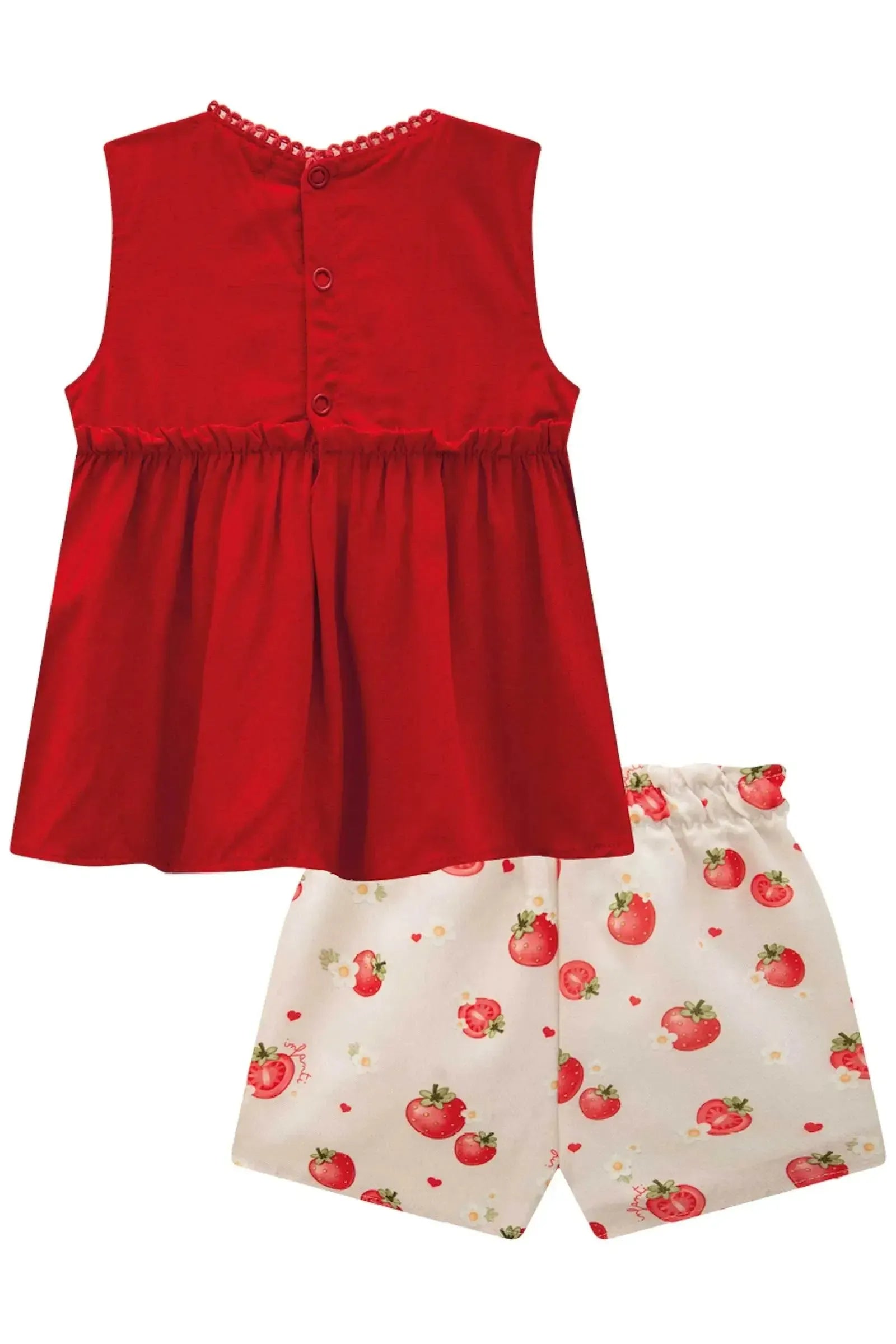 Conjunto de Bata em Viscose Nice com Shorts em Visco Twill 84133 Infanti Bebê Menina