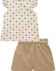 Conjunto de Bata em Viscose Sarjada com Shorts em Sarja com Elastano 93454 Infanti Infantil Menina