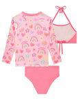 Conjunto de Biquíni e Blusa em Malha UV Dry com Proteção UV 50+ 93172 Infanti Infantil Menina