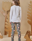 Conjunto de Blusa Alongada em Cotton com Calça Legging em Molecotton 89436 Infanti Infantil Menina