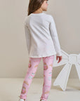 Conjunto de Blusa Alongada em Cotton e Calça Legging em Molecotton 89739 Infanti Infantil Menina