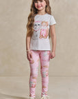 Conjunto de Blusa Alongada em Cotton e Legging em Molecotton 93475 Infanti Infantil Menina