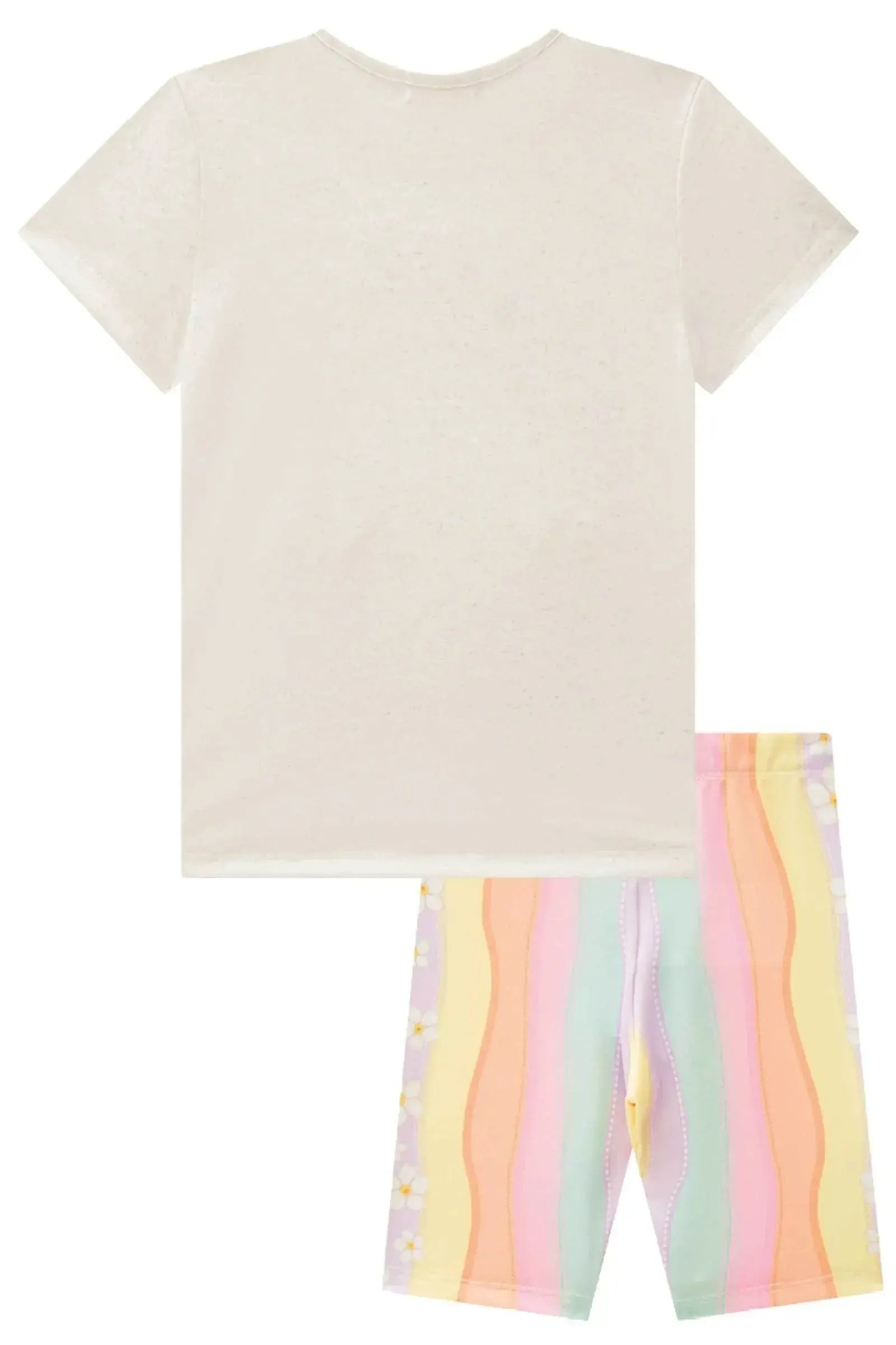Conjunto de Blusa Alongada em Malha Fresh e Biker em Malha Power 88916 Infanti Infantil Menina