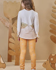 Conjunto de Blusa Alongada em Malha Power com Calça Legging em Fly Tech 89421 Infanti Infantil Menina