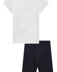 Conjunto de Blusa Alongada em Malha Power e Bermuda Biker em Canelado Liz 96891 Infanti Infantil Menina