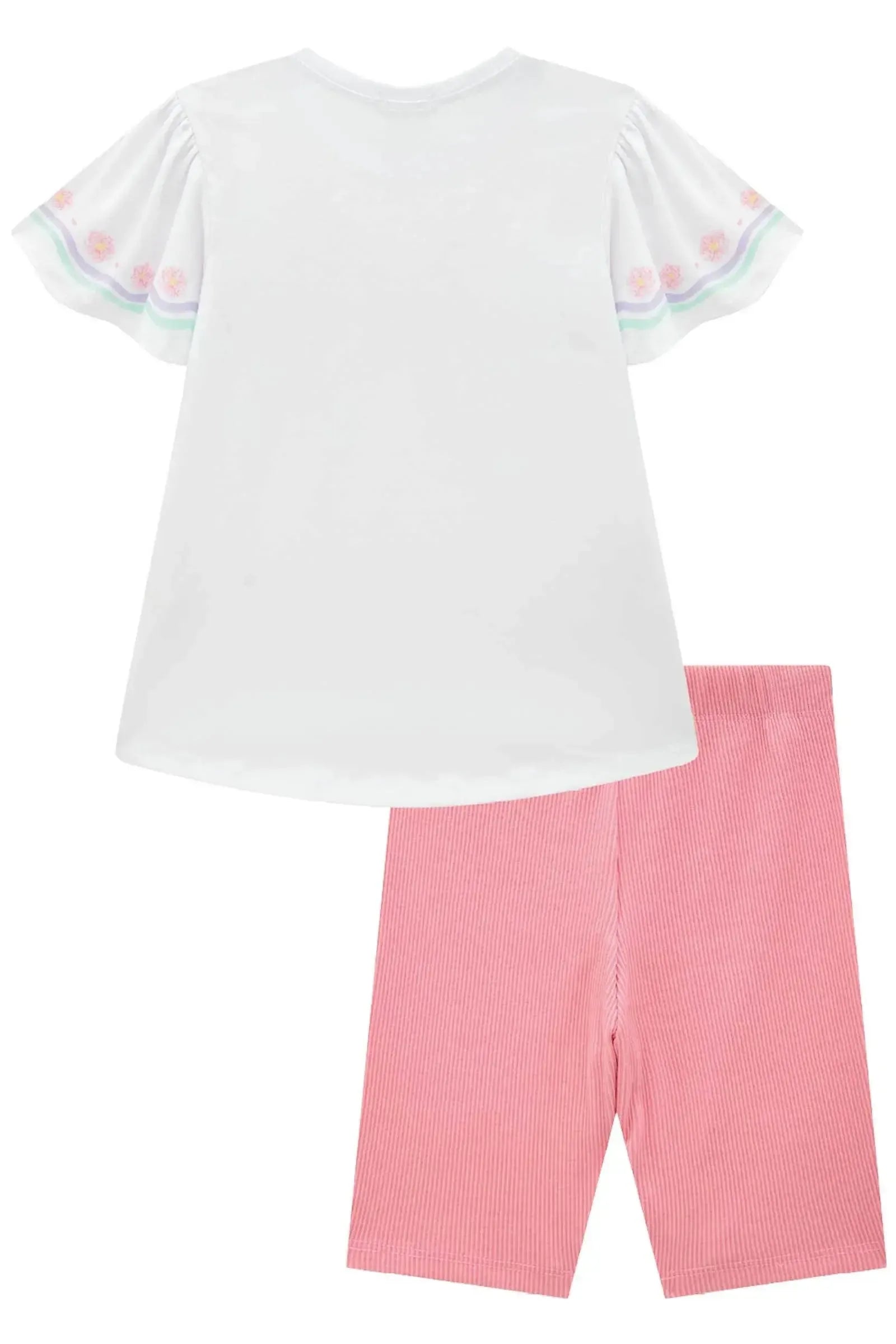 Conjunto de Blusa Alongada em Malha Power e Biker em Soft Line 87404 Infanti Infantil Menina