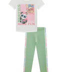 Conjunto de Blusa Alongada em Malha Power e Calça Legging em Fly Tech 95323 Infanti Infantil Menina