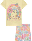 Conjunto de Blusa Alongada em Meia Malha e Bermuda Biker em Malha Power 95314 Infanti Infantil Menina