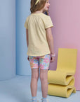 Conjunto de Blusa Alongada em Meia Malha e Bermuda Biker em Malha Power 95314 Infanti Infantil Menina