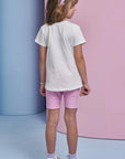 Conjunto de Blusa Alongada em Meia Malha e Bermuda Biker em Malha Power 95321 Infanti Infantil Menina