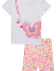 Conjunto de Blusa Alongada em Meia Malha e Biker em Malha Power 83448 Infanti Infantil Menina