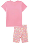 Conjunto de Blusa Alongada em Meia Malha e Biker em Malha Power 88882 Infanti Infantil Menina