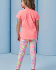 Conjunto de Blusa Alongada em Meia Malha e Calça Legging em Malha Power 95324 Infanti Infantil Menina