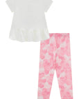 Conjunto de Blusa Alongada em Meia Malha e Calça Legging em Malha Power 96630 Infanti Infantil Menina