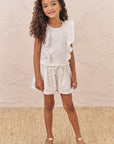 Conjunto de Blusa Boxy com Shorts em Malha Laise 74306 Infanti