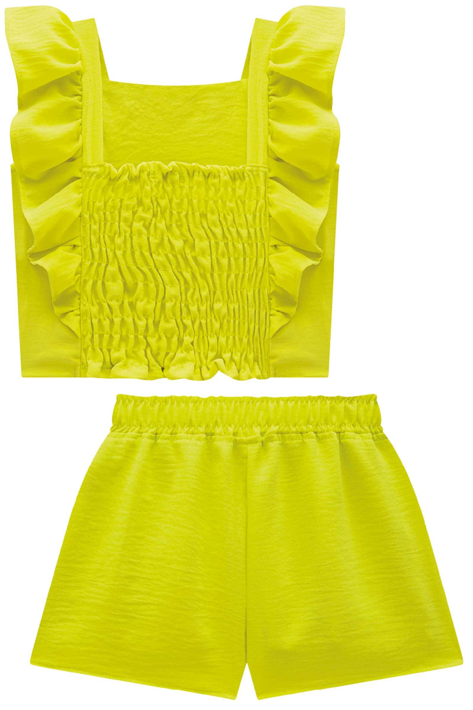 Conjunto de Blusa Boxy e Shorts em Air Flow 76199 Infanti