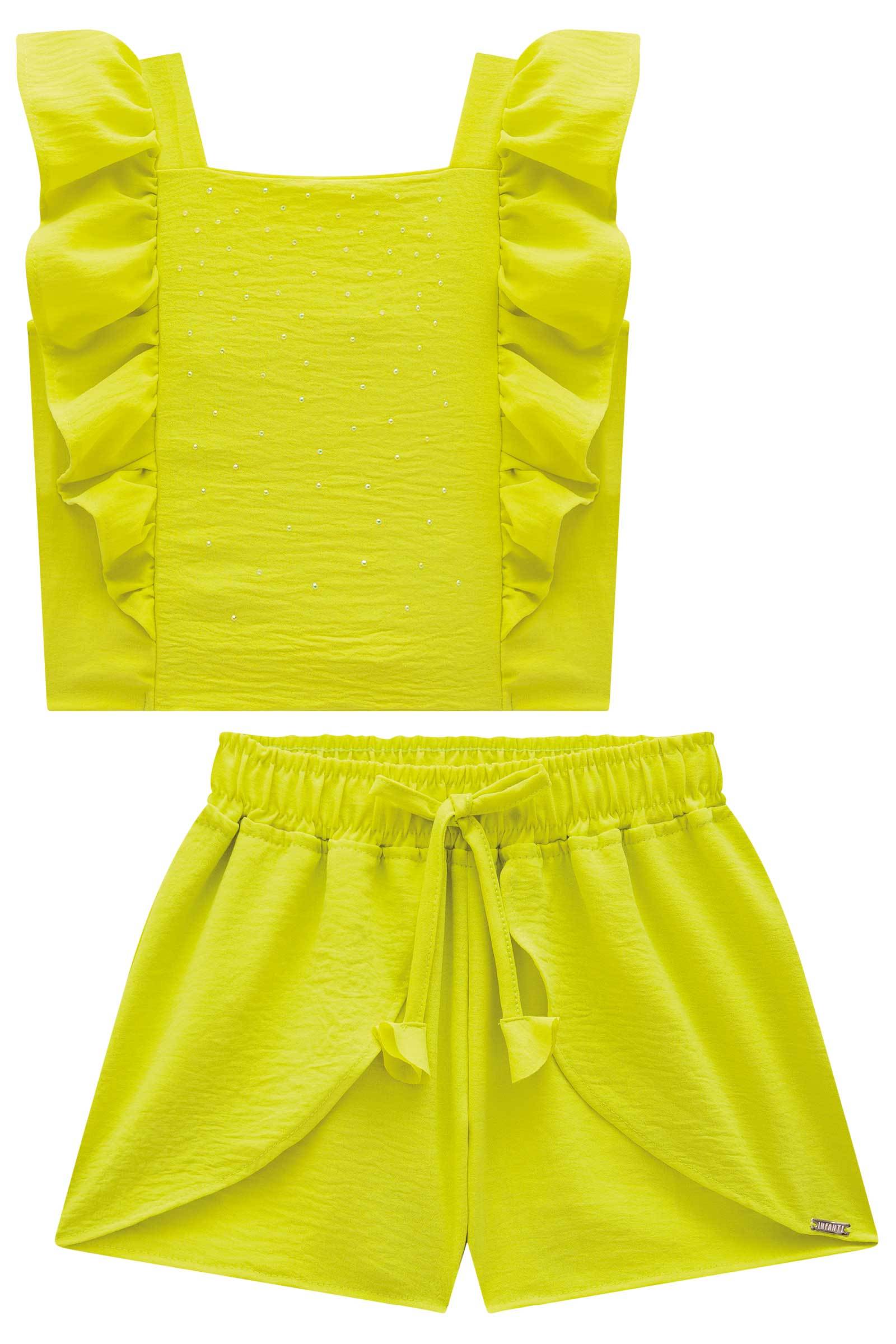 Conjunto de Blusa Boxy e Shorts em Air Flow 76199 Infanti