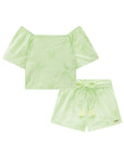 Conjunto de Blusa Boxy e Shorts em Laise Borboleta 84592 Infanti Infantil Menina