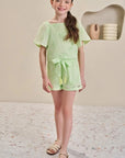 Conjunto de Blusa Boxy e Shorts em Laise Borboleta 84592 Infanti Infantil Menina
