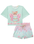 Conjunto de Blusa Boxy e Shorts em Malha Fresh 85155 Infanti Infantil Menina
