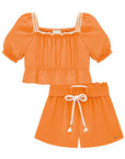 Conjunto de Blusa Boxy e Shorts em Viscose 73733 Infanti