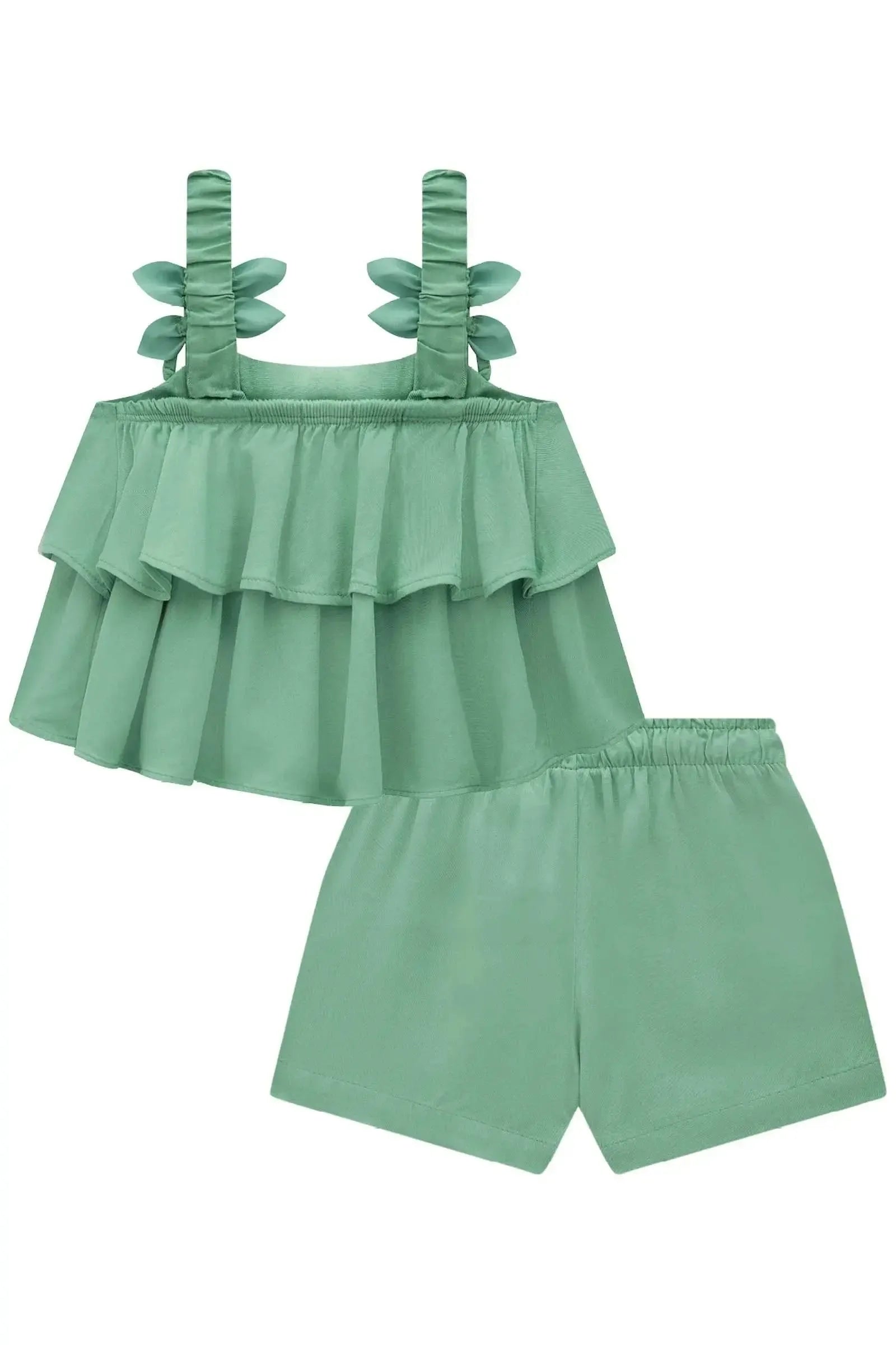 Conjunto de Blusa Boxy e Shorts em Viscose 84869 Infanti Infantil Menina