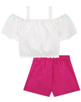 Conjunto de Blusa Boxy em Air Flow com Short Saia em Viscose 76222 Infanti