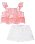 Conjunto de Blusa Boxy em Air Flow com Shorts em Sarja Onix com Elastano 75619 Infanti