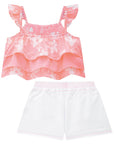 Conjunto de Blusa Boxy em Air Flow com Shorts em Sarja Onix com Elastano 75619 Infanti