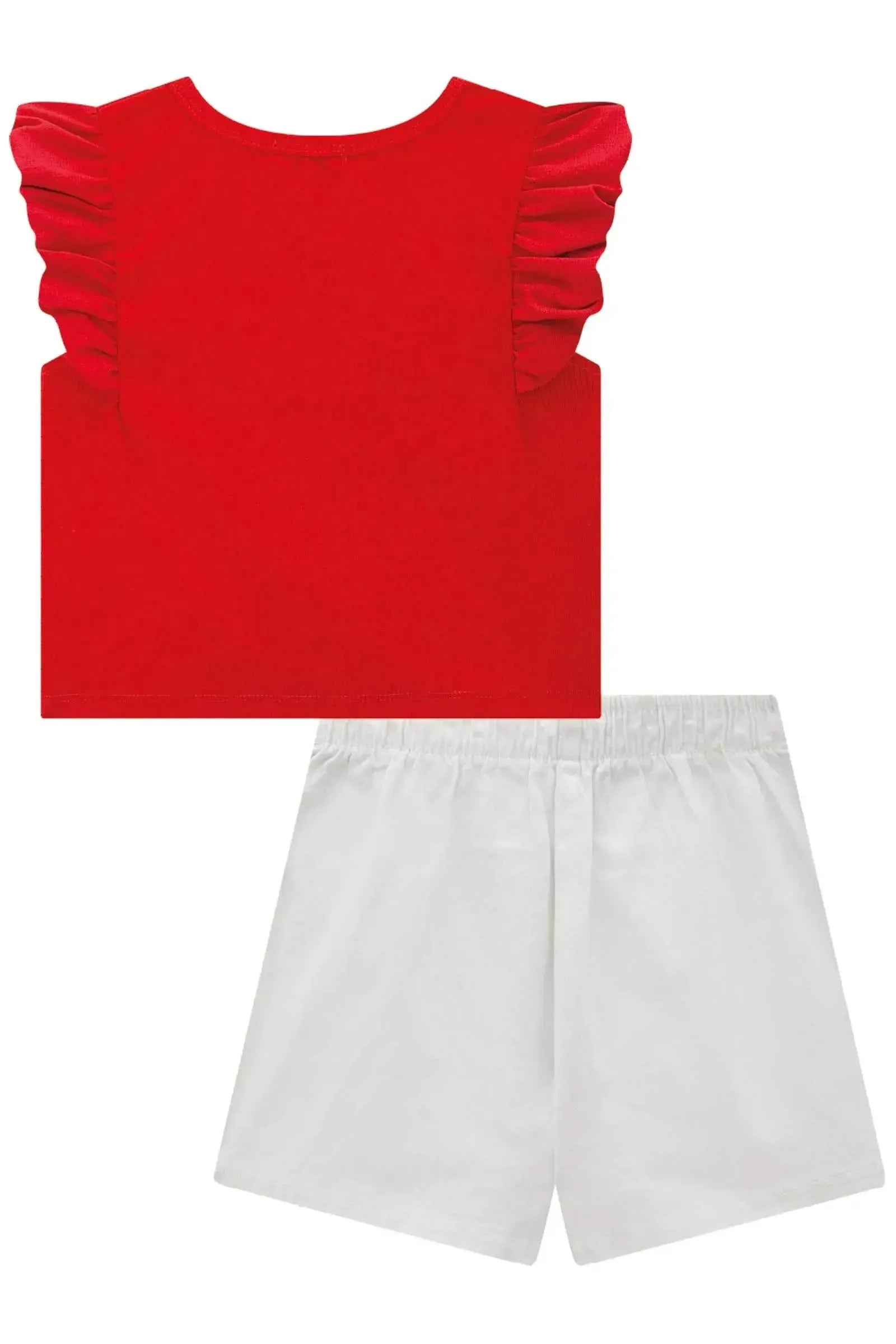 Conjunto de Blusa Boxy em Canelado Liz e Short Saia em Sarja com Elastano 88118 Infanti Infantil Menina