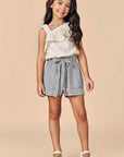 Conjunto de Blusa Boxy em Linho Deluxe e Shorts em Tecido Monterrey 78989 Infanti