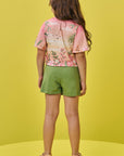 Conjunto de Blusa Boxy em Malha Fresh com Short Saia em Molevisco 73719 Infanti