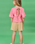 Conjunto de Blusa Boxy em Malha Fresh com Shorts em Molevisco 81492 Infanti