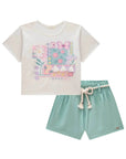 Conjunto de Blusa Boxy em Malha Fresh com Shorts em Viscose 86194 Infanti Infantil Menina