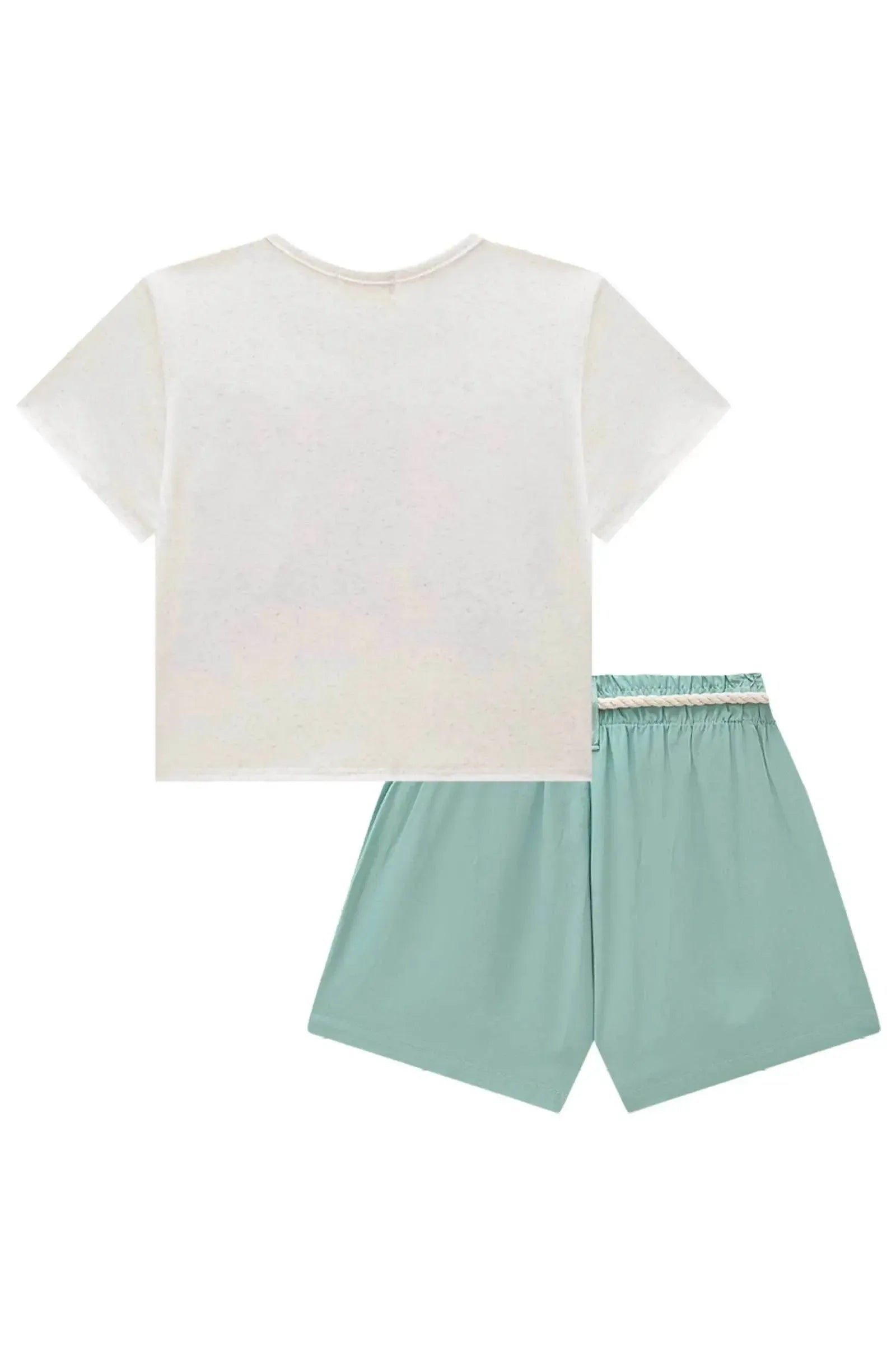 Conjunto de Blusa Boxy em Malha Fresh com Shorts em Viscose 86194 Infanti Infantil Menina