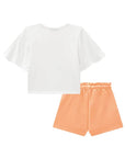 Conjunto de Blusa Boxy em Malha Power e Short Saia em Moletom sem Pelúcia 86915 Infanti Infantil Menina
