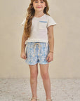 Conjunto de Blusa Boxy em Malha Textura e Shorts em Molecotton 84877 Infanti Infantil Menina