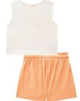 Conjunto de Blusa Boxy em Meia Malha com Short Saia em Canelado Liz 88114 Infanti Infantil Menina
