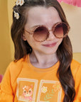 Conjunto de Blusa Boxy em Meia Malha com Shorts em Jeans 85191 Infanti Infantil Menina