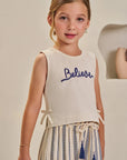 Conjunto de Blusa Boxy em Meia Malha e Calça em Viscose 84603 Infanti Infantil Menina