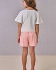 Conjunto de Blusa Boxy em Meia Malha e Short Saia em Molevisco 86523 Infanti Infantil Menina