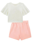 Conjunto de Blusa Boxy em Meia Malha e Short Saia em Molevisco 86523 Infanti Infantil Menina